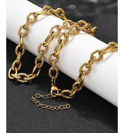 45cm - collier chaine lisse / martelé