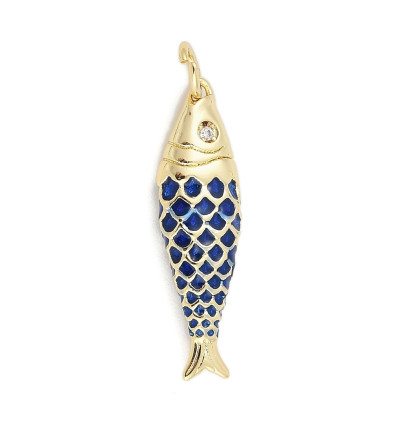 Pendentif poisson pêché émaillé