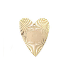 Pendentif coeur plat strié