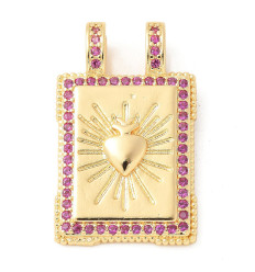 Pendentif plaque coeur sacré