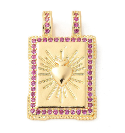 Pendentif oeil articulé + zircon vert