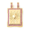 Pendentif oeil articulé + zircon vert