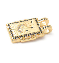 Pendentif oeil articulé + zircon vert