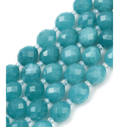 10mm - jade teinté ovale à facette - Chapelet pierre