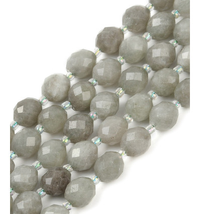 10mm - jade teinté ovale à facette - Chapelet pierre