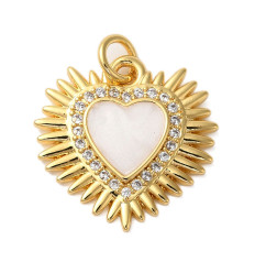 Pendentif oeil articulé + zircon vert