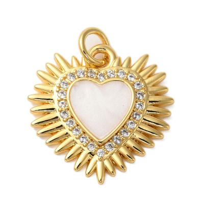 Pendentif oeil articulé + zircon vert