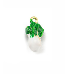 Pendentif oeil articulé + zircon vert