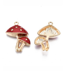 Pendentif champignon émaillé