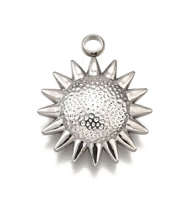 Pendentif oeil articulé + zircon vert