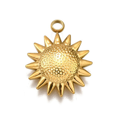 Pendentif oeil articulé + zircon vert