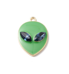 Pendentif oeil articulé + zircon vert