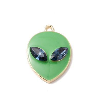 Pendentif oeil articulé + zircon vert