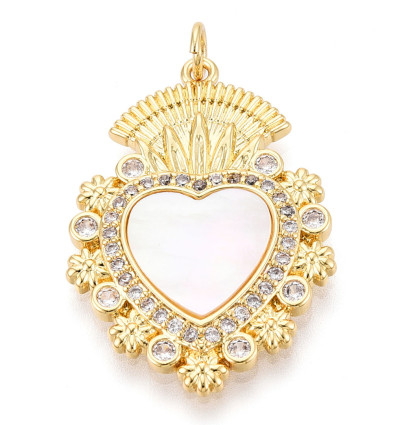 Pendentif coeur + nacre