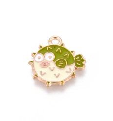 Pendentif oeil articulé + zircon vert