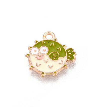 Pendentif oeil articulé + zircon vert