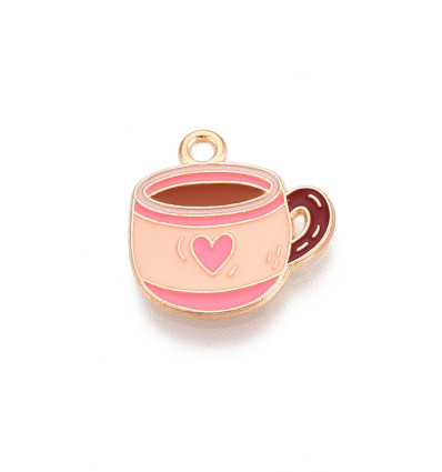 Pendentif tasse de café rose