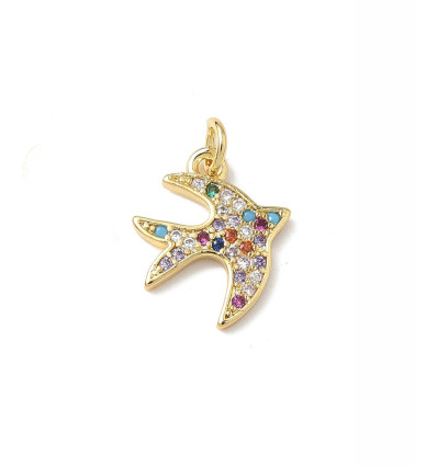 Pendentif oiseau + zirconium