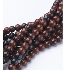 8mm - Chapelet pierre - obsidienne