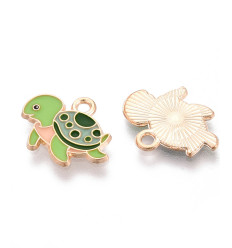 Pendentif oeil articulé + zircon vert