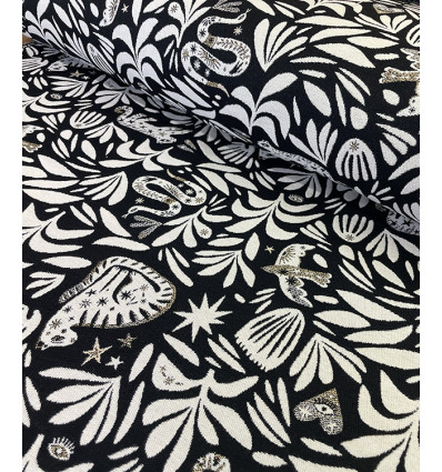 Tissu jacquard bio "Leaf" - Mind The Maker