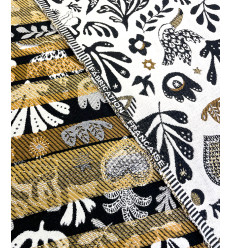 Tissu jacquard bio "Leaf" - Mind The Maker
