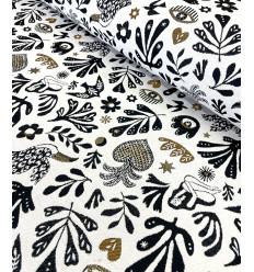 Tissu jacquard bio "Leaf" - Mind The Maker