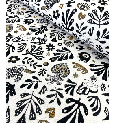Tissu jacquard bio "Leaf" - Mind The Maker