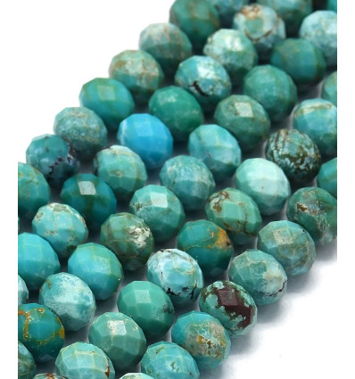 6mm - turquoise de HuBei à facettes - Chapelet