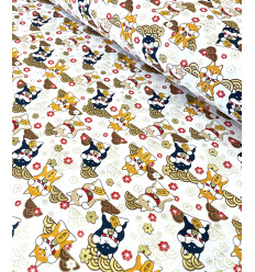 Tissu Sakura on blue by Kokka