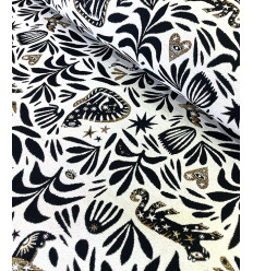 Tissu jacquard bio "Leaf" - Mind The Maker