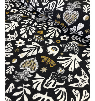 Tissu jacquard bio "Leaf" - Mind The Maker