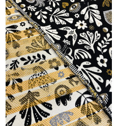 Tissu jacquard bio "Leaf" - Mind The Maker