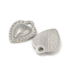 Pendentif médaille coeur acier inox
