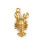 Pendentif oeil articulé + zircon vert