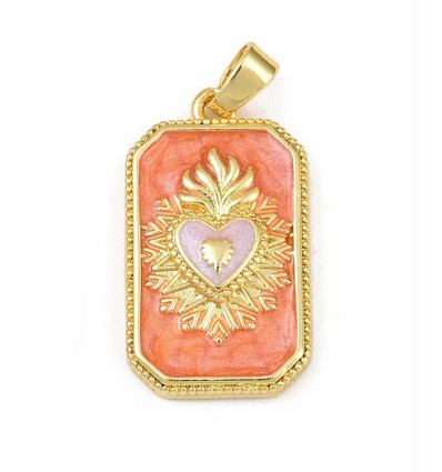 Pendentif oeil articulé + zircon vert