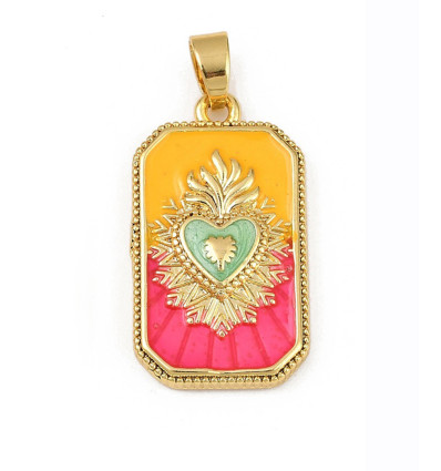 Pendentif oeil articulé + zircon vert