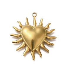 Pendentif gros coeur rayonnant