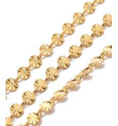 Chaine petits ronds striés - acier inoxydable (10cm)