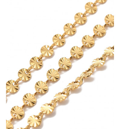 Chaine petits ronds striés - acier inoxydable (10cm)
