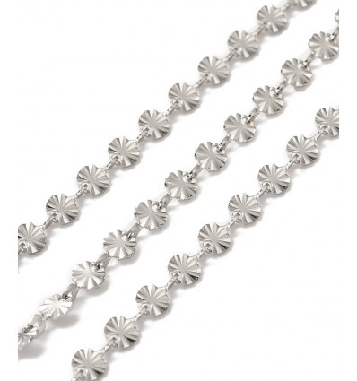 Chaine petits ronds striés - acier inoxydable (10cm)
