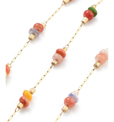 Chaine nacre colorée (10cm)