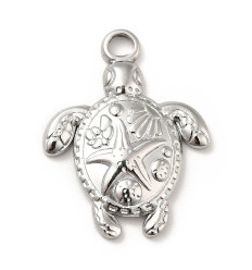 Pendentif tortue et étoile de mer sur le dos