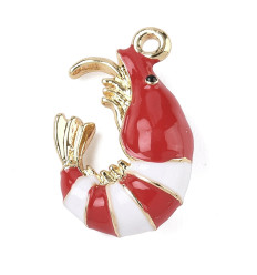 Pendentif crevette rouge