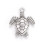 pendentif grosse tortue argentée