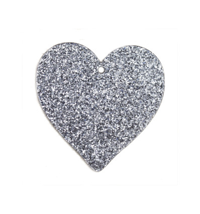 pendentif gros coeur paillettes en acétate