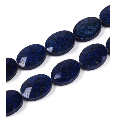 18x13mm - lapis lazuli ovale facettée - Chapelet pierre