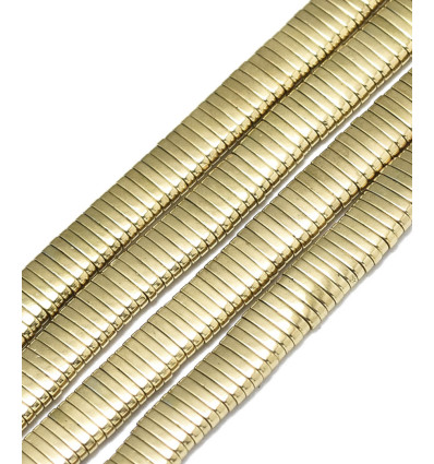 5x2mm - hématite synth. Tila 2 trous - Chapelet pierre