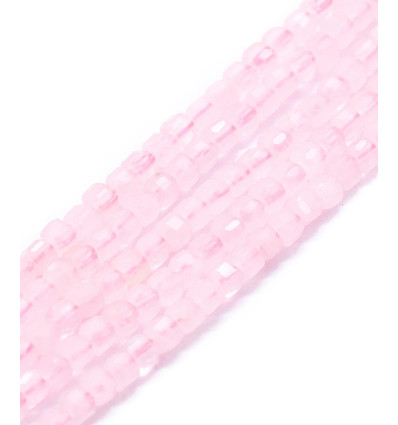 2x2mm - quartz rose - Chapelet pierre