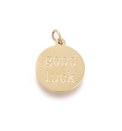 Pendentif médaille Good Luck